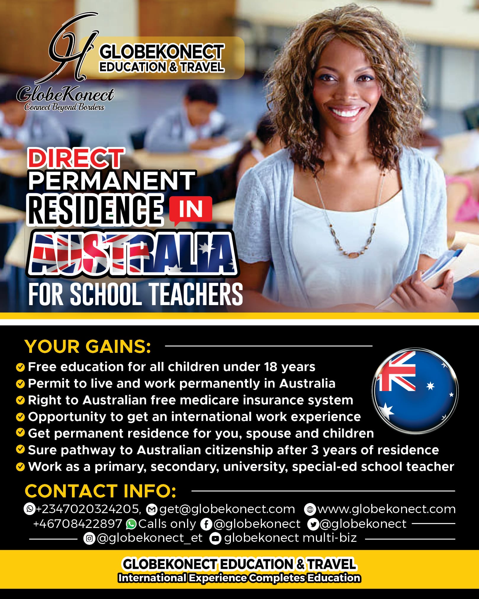 Direct Permanent Residence in Australia for School Teachers