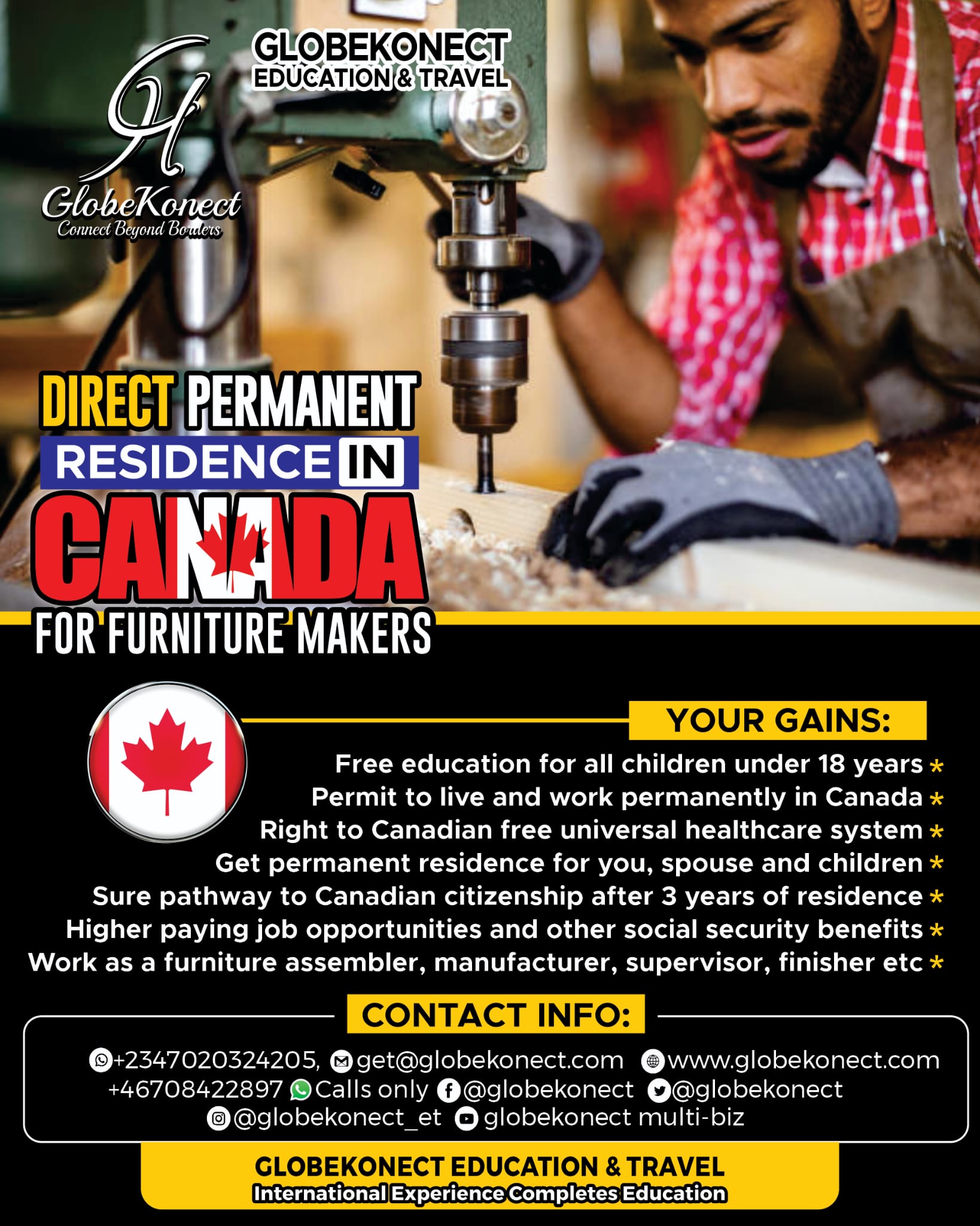 Direct Permanent Residence in Canada for Furniture Makers